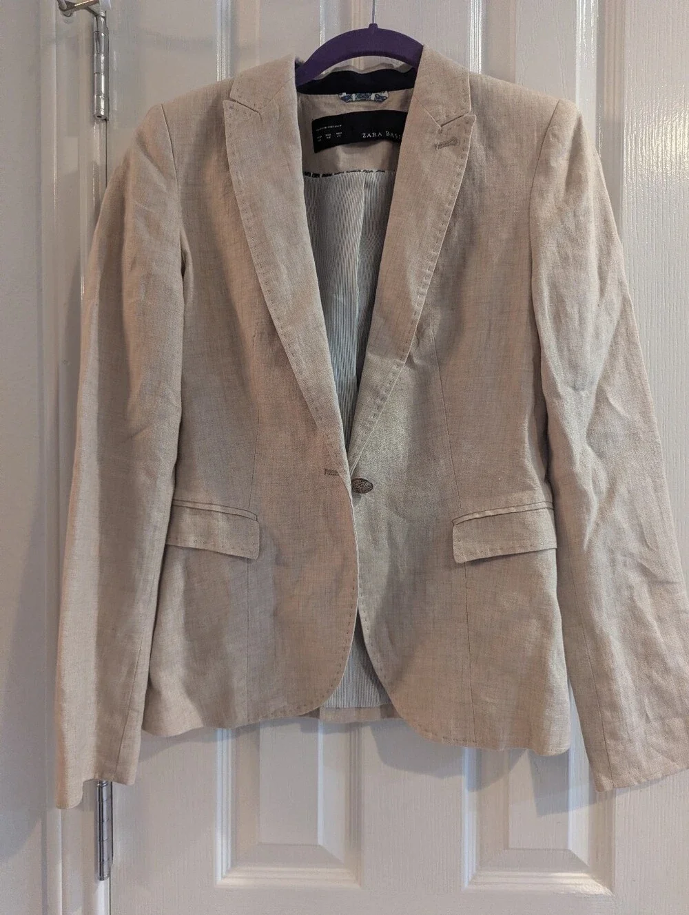 Zara Women's Linen Blazer - Picture 2 of 8